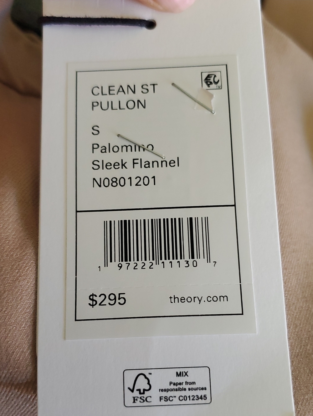 THEORY Clean Straight Pull-On Pants in Palomino Small 100% Virgin Wool NWT - Picture 9 of 12